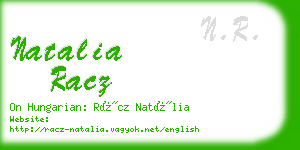 natalia racz business card